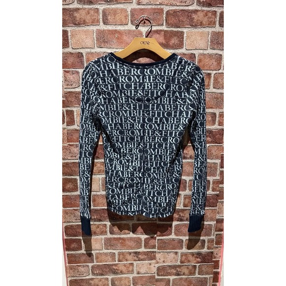 Abercrombie&Fitch Kids Pajama Shirt Size S Blue Long Slv Button Up Sleepwear Top - Picture 2 of 5